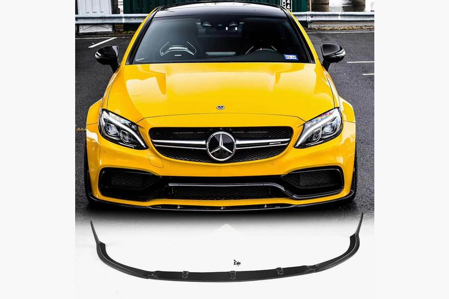 Mercedes C-class W205 2014–2021 Priekšējā bampera lūpa Lip V1 (coupe/cabriolet C63 AMG 2015-2019, oglekļa šķiedra) Image