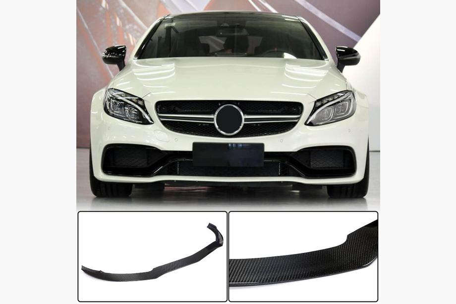 Mercedes C-class W205 2014–2021 Priekšējā bufera uzlika Lip V3 (C63 AMG coupe/cabriolet 2015-2019, karbons) Foto 1