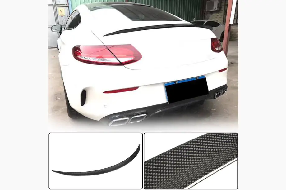 Mercedes C-class W205 2014–2021 Spoileris V3 (kupejai 2015-2019, oglekļa šķiedra) Image
