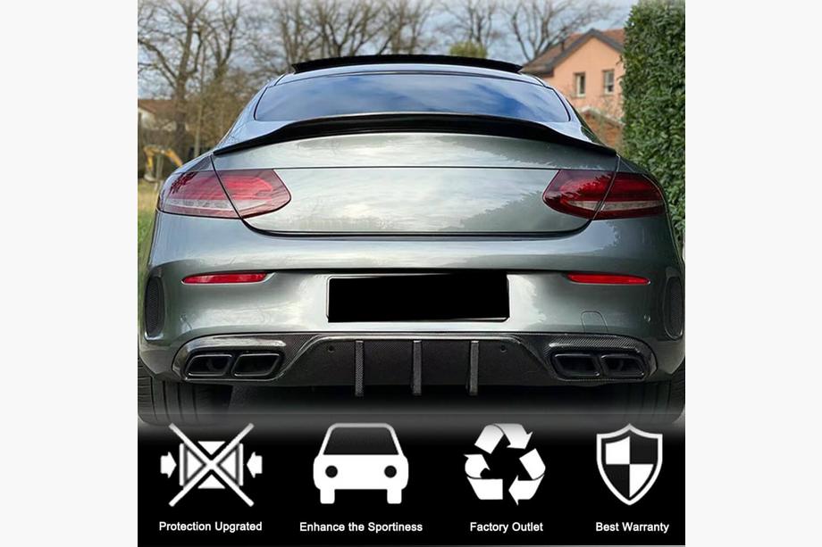 Mercedes C-class W205 2014–2021 Spoileris V5 (kupejai 2015-2019, oglekļa šķiedra) Foto 3