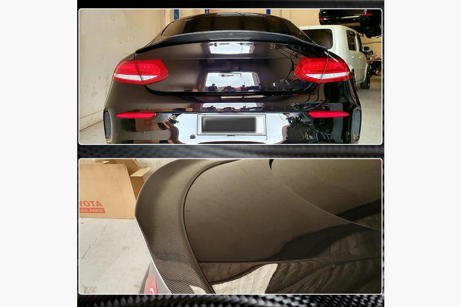 Mercedes C-class W205 2014–2021 Spoileris V5 (kupejai 2015-2019, oglekļa šķiedra) Foto 4