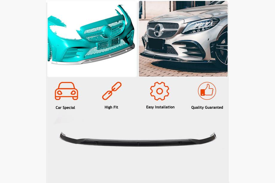 Mercedes C-class W205 2014–2021 Priekšējā bampera lūpa Lip V1 (C43 AMG 2019-2021, oglekļa šķiedra) Foto 2