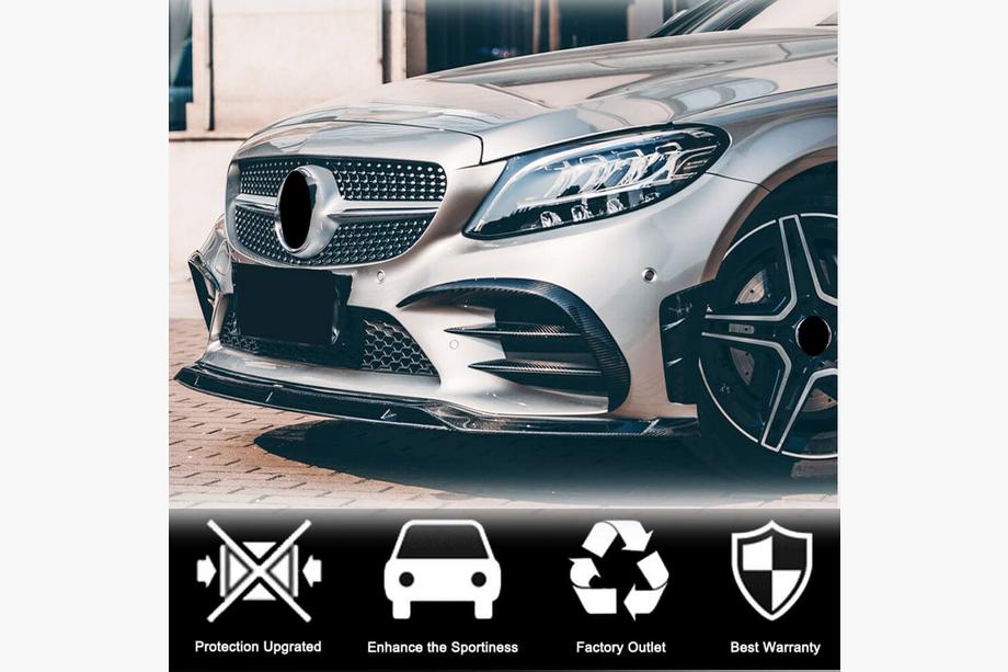 Mercedes C-class W205 2014–2021 Priekšējā bampera lūpa Lip V1 (C43 AMG 2019-2021, oglekļa šķiedra) Foto 3