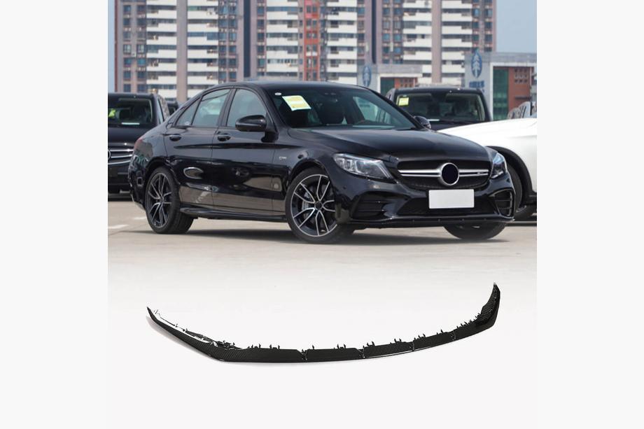 Mercedes C-class W205 2014–2021 Priekšējā bampera lūpa Lip V2 (C43 AMG 2019-2021, oglekļa šķiedra) Image