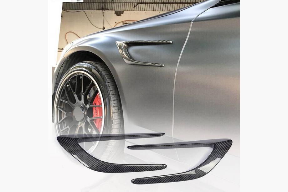 Mercedes C-class W205 2014–2021 Priekšējo spārnu uzlikas (coupé/kabriolets C63 AMG 2015-2019, oglekļa šķiedra) Foto 1