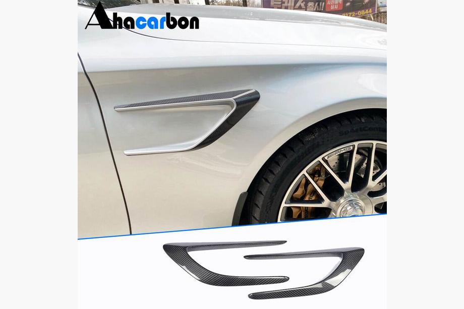 Mercedes C-class W205 2014–2021 Priekšējo spārnu uzlikas (coupé/kabriolets C63 AMG 2015-2019, oglekļa šķiedra) Foto 2