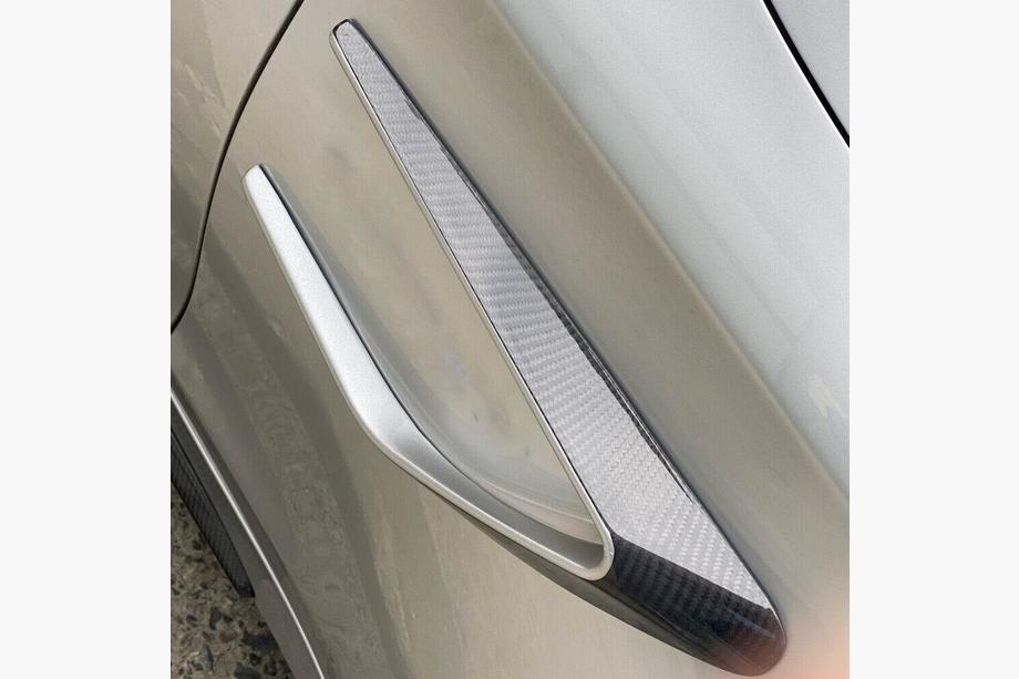 Mercedes C-class W205 2014–2021 Priekšējo spārnu uzlikas (coupé/kabriolets C63 AMG 2015-2019, oglekļa šķiedra) Foto 3