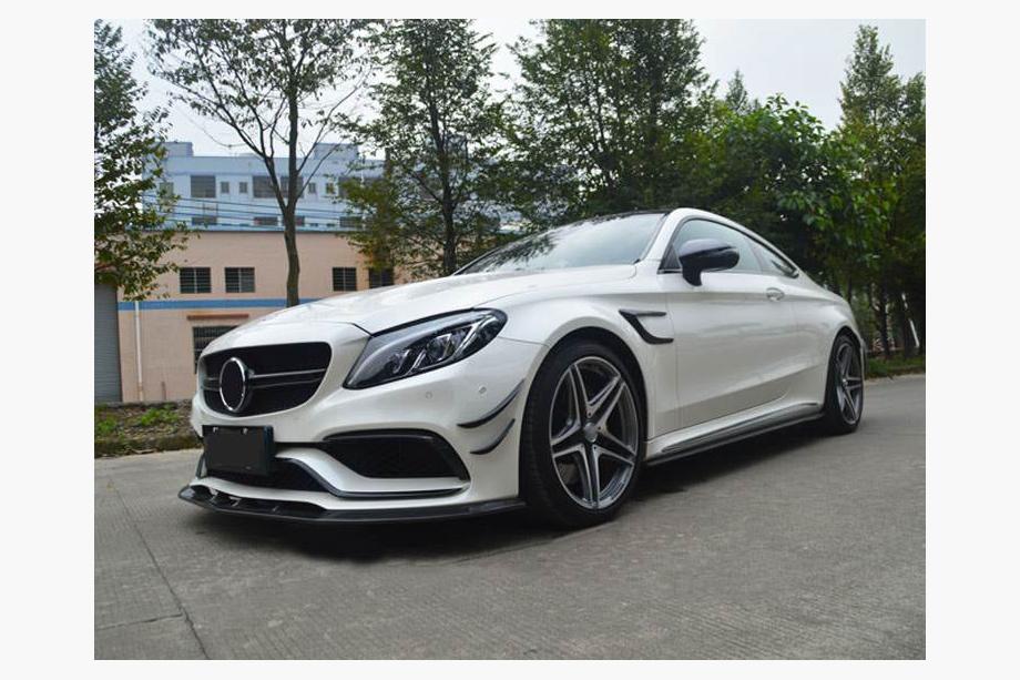 Mercedes C-class W205 2014–2021 Priekšējo spārnu uzlikas (coupé/kabriolets C63 AMG 2015-2019, oglekļa šķiedra) Foto 6