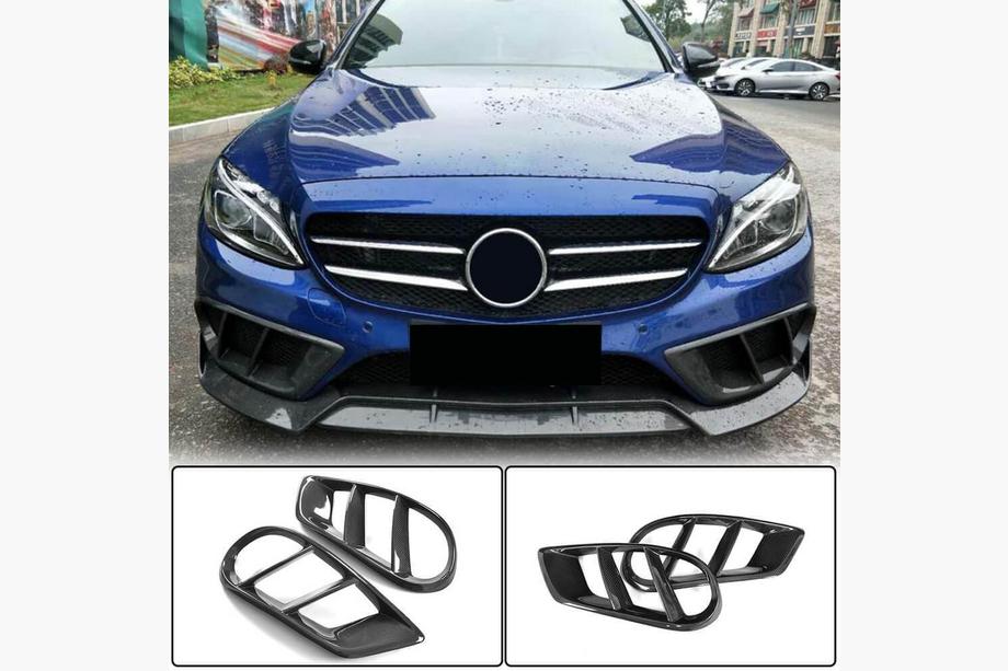 Mercedes C-class W205 2014–2021 Miglas lukturu uzlikas (C43 AMG 2015-2019, karbonšķiedra) Image