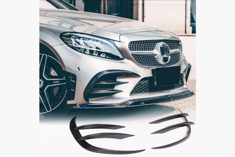 Mercedes C-class W205 2014–2021 Priekšējā bampera uzlikas V1 (C43 AMG 2019-2021, oglekļa šķiedra) Image