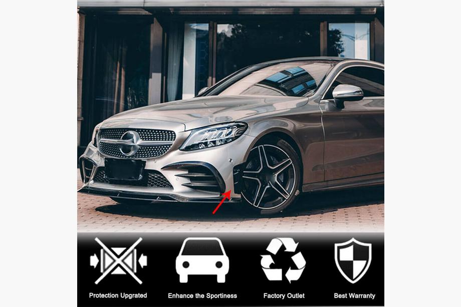 Mercedes C-class W205 2014–2021 Priekšējā bampera uzlikas V2 (C43 AMG 2019-2021, karbons) Foto 3
