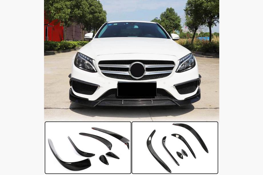Mercedes C-class W205 2014–2021 Priekšējā bufera uzlikas (C43 AMG 2015-2019, oglekļa šķiedra) Image
