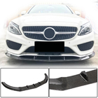 Mercedes C-class W205 2014–2021 Priekšējā bampera lūpa Lip V3 (C43 AMG 2015-2019, oglekļa šķiedra) foto 1