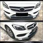Mercedes C-class W205 2014–2021 Priekšējā bampera lūpa Lip V3 (C43 AMG 2015-2019, oglekļa šķiedra) foto 3