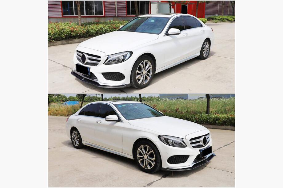 Mercedes C-class W205 2014–2021 Priekšējā bampera lūpa Lip V5 (C43 AMG 2015-2019, oglekļa šķiedra) Foto 3