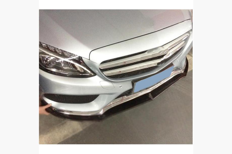 Mercedes C-class W205 2014–2021 Priekšējā bampera lūpas spoileris Lip V7 (C43 AMG 2015-2019, plastmasa) Foto 4