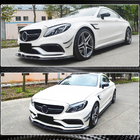 Mercedes C-class W205 2014–2021 Priekšējā bampera lūpa Lip V1 (SD C63 AMG 2015-2019, oglekļa šķiedra) foto 4