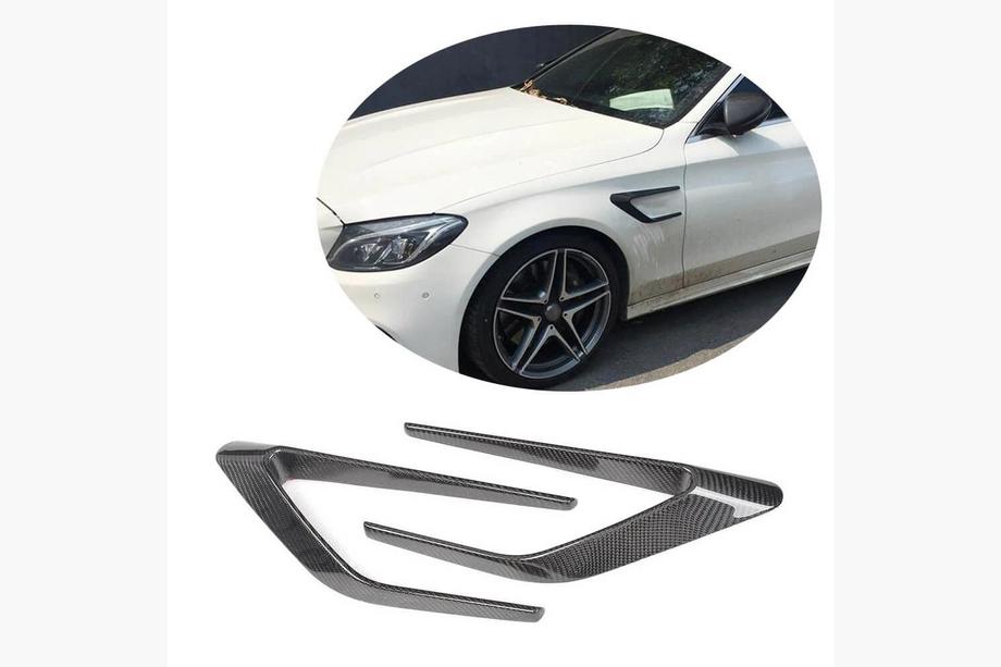 Mercedes C-class W205 2014–2021 Priekšējo spārnu uzlikas (SD C63 AMG 2015-2019, Carbon) Foto 1