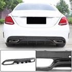 Mercedes C-class W205 2014–2021 Aizmugurējā bufera difuzors (SD C43/C63 AMG 2015-2019, karbons) foto 1