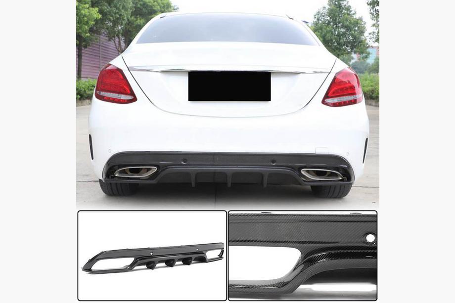 Mercedes C-class W205 2014–2021 Aizmugurējā bufera difuzors (SD C43/C63 AMG 2015-2019, karbons) Image