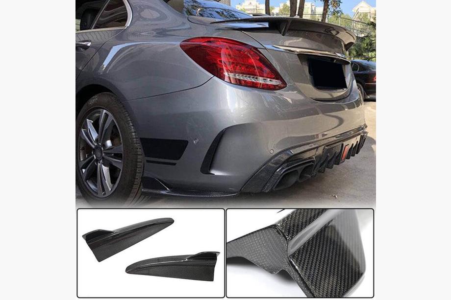 Mercedes C-class W205 2014–2021 Aizmugurējā bampera uzlikas Flap (SD C43/C63 AMG 2015-2019, oglekļa šķiedra) Image