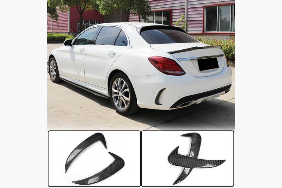 Mercedes C-class W205 2014–2021 Aizmugurējā bampera uzlikas (SD C43/C63 AMG 2015-2019, oglekļa šķiedra) Image