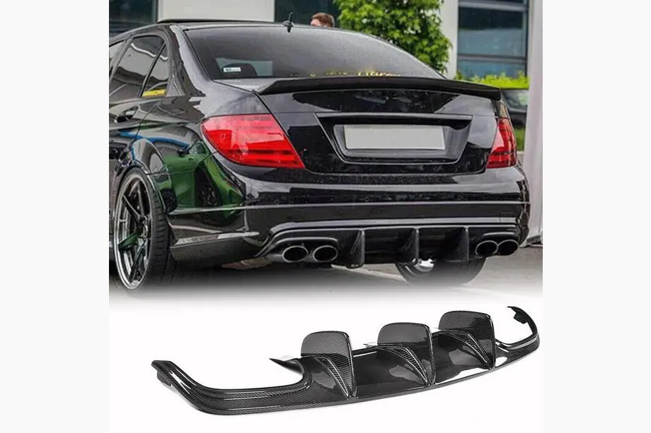 Mercedes C klase W204 2007–2015 Aizmugurējā bufera difuzors V1 (AMG SD 2008-2011, karbons) Image