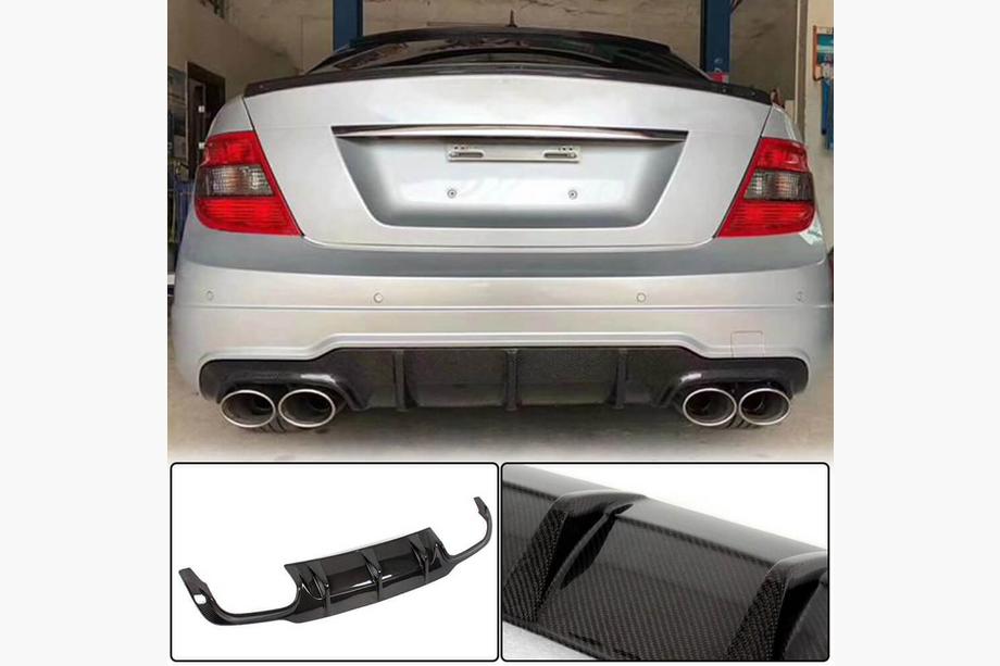 Mercedes C klase W204 2007–2015 Aizmugurējā bampera difuzors V1 (AMG SD/Coupe 2012-2014, oglekļa šķiedra) Image