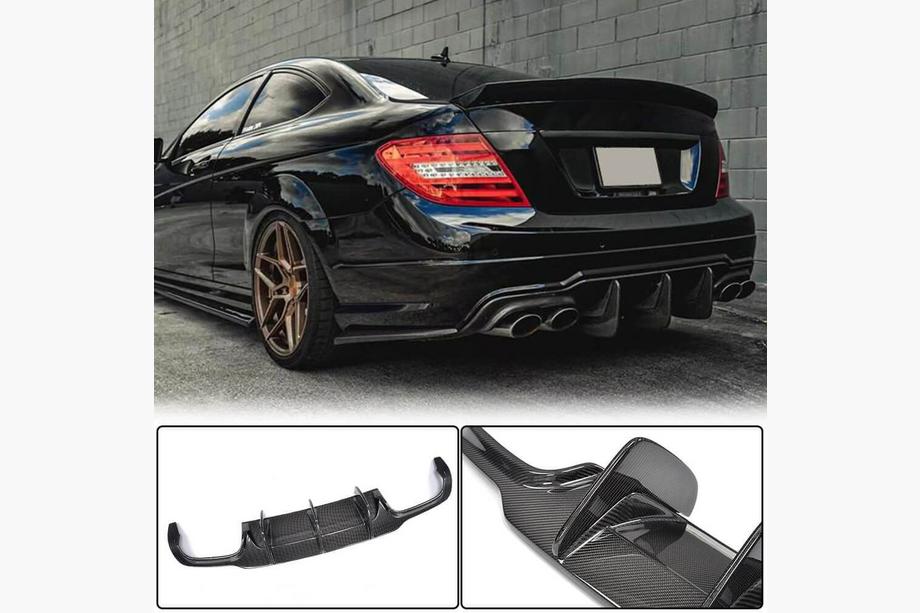 Mercedes C klase W204 2007–2015 Aizmugurējā bampera difuzors V2 (AMG SD/Coupe 2012-2014, oglekļa šķiedra) Image