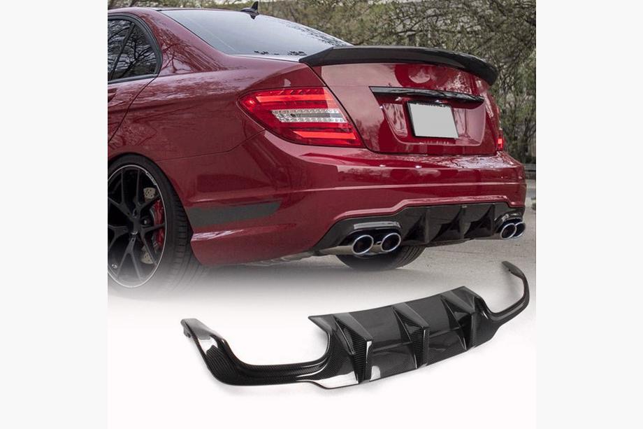 Mercedes C klase W204 2007–2015 Aizmugurējā bufera difuzors V3 (AMG SD/Coupe 2012-2014, oglekļa šķiedra) Image