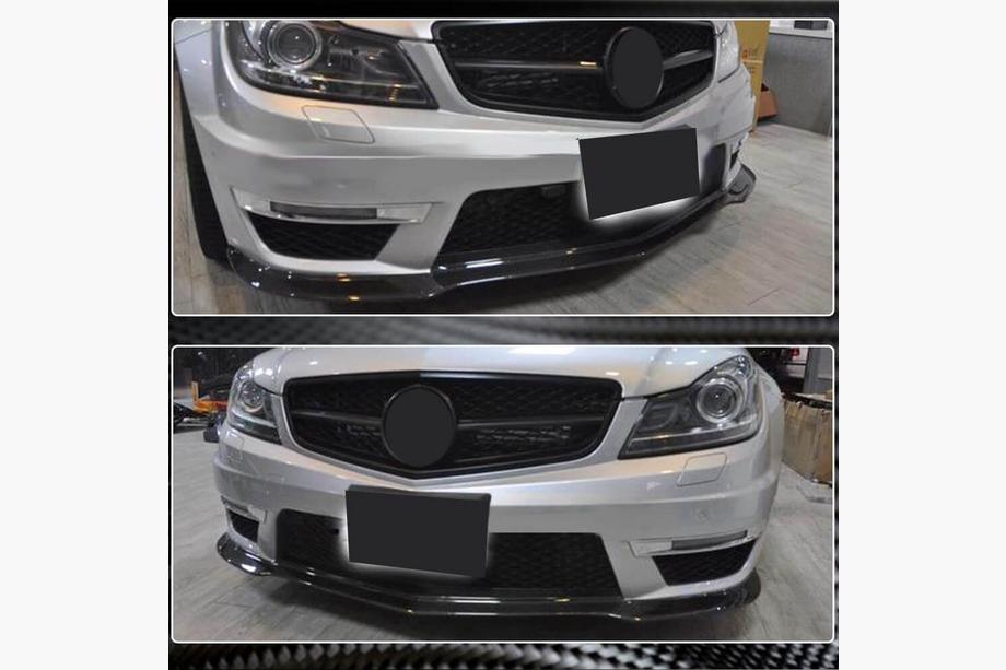 Mercedes C klase W204 2007–2015 Priekšējā bufera lūpas uzlika Lip V2 (AMG 2012-2014, dry carbon) Foto 3