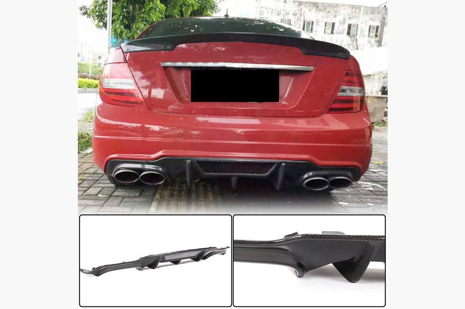 Mercedes C klase W204 2007–2015 Aizmugurējā bufera difuzors V4 (AMG SD/Coupe 2012-2014, oglekļa šķiedra) Image
