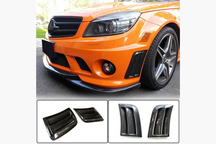 Mercedes C klase W204 2007–2015 Priekšējā bufera uzlikas (C63 AMG Sedan 2008-2011, oglekļa šķiedra) Image