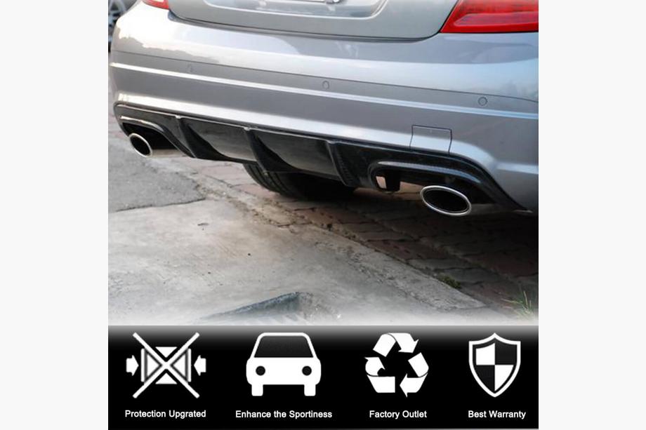 Mercedes C klase W204 2007–2015 Aizmugurējā bufera difuzors V3 (AMG SD 2008-2011, oglekļa šķiedra) Foto 2