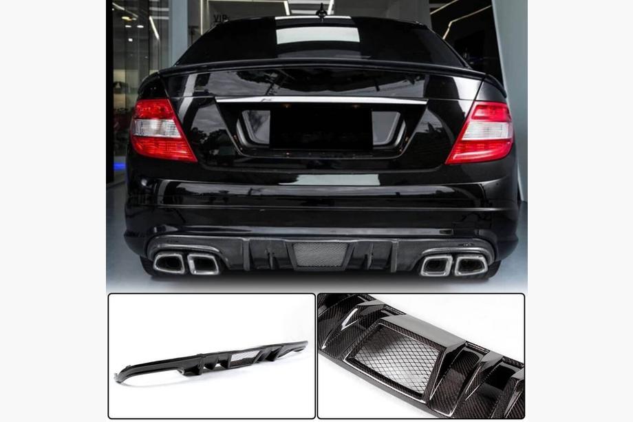 Mercedes C klase W204 2007–2015 Aizmugurējā bufera difuzors V4 (AMG SD 2008-2011, Carbon) Image