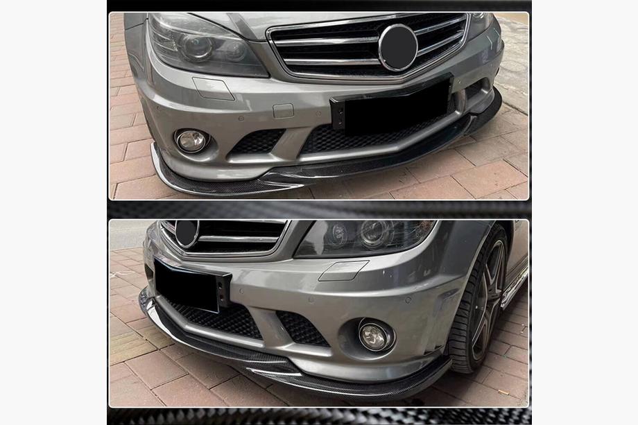 Mercedes C klase W204 2007–2015 Priekšējā bampera lūpa Lip V3 (AMG 2008-2011, oglekļa šķiedra) Foto 3