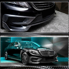 Mercedes S-class W222 2013–2022 Priekšējā bampera lūpa Lip (S63 AMG 2014-2017, oglekļa šķiedra) foto 3