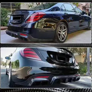 Aizmugurējā bufera difuzors ar izpūtēja uzgaļiem (S63/S65 AMG 2018-2021, oglekļa šķiedra) foto 3
