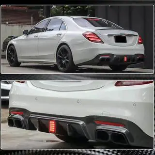 Aizmugurējā bufera difuzors ar izpūtēja uzgaļiem (S63/S65 AMG 2018-2021, oglekļa šķiedra) foto 4