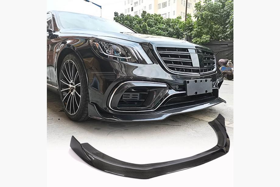 Mercedes S-class W222 2013–2022 Priekšējā bufera lūpa (S63/S65 AMG 2018-2022, oglekļa šķiedra) Image