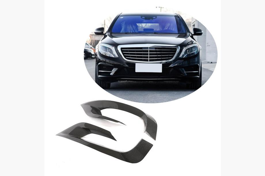 Mercedes S-class W222 2013–2022 Priekšējā bampera uzlikas (AMG-Line 2014-2017, oglekļa šķiedra) Image