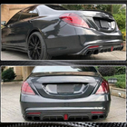 Mercedes S-class W222 2013–2022 Aizmugurējā bampera difuzors ar izplūdes uzgaļiem (S63 AMG 2014-2017, oglekļa šķiedra) foto 5