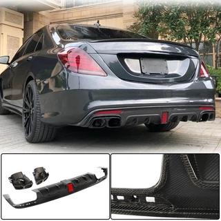 Aizmugurējā bampera difuzors ar izplūdes uzgaļiem (S63 AMG 2014-2017, oglekļa šķiedra) foto 1