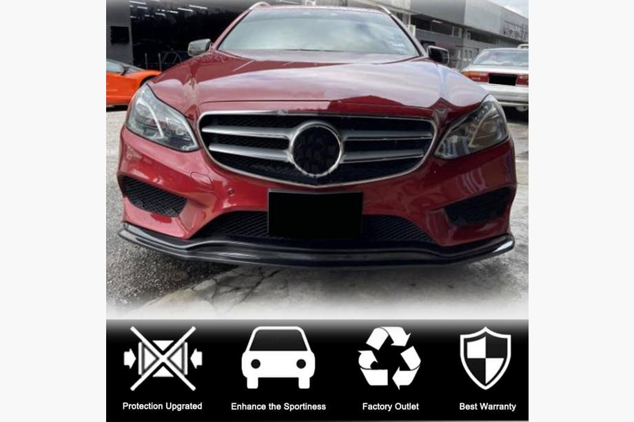 Mercedes E-class W212 2009–2016 Priekšējā bampera lūpas uzlika Lip V1 (AMG-Line 2013-2016, oglekļa šķiedra) Foto 2