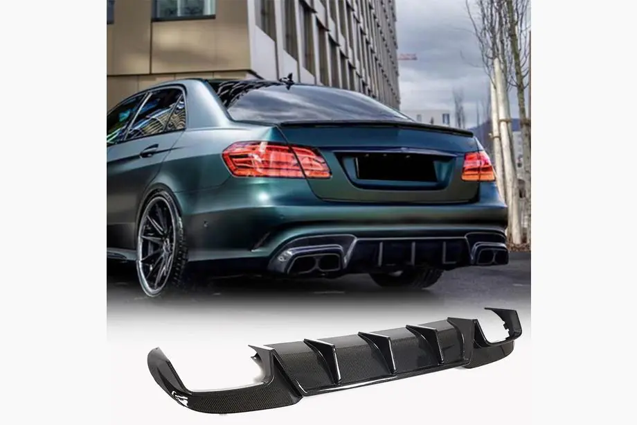 Mercedes E-class W212 2009–2016 Aizmugurējā bufera difuzors V2 (E63 AMG 2013-2016, karbons) Image