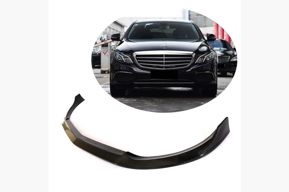 Mercedes E-klase W213 2016–2023 Priekšējā bampera lūpas uzlika Lip (Base 2016-2019, oglekļa šķiedra) Image