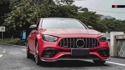 Mercedes E-klase W213 2016–2023 Priekšējā bampera lūpa Lip (E63 AMG 2020-2023, karbons) foto 2