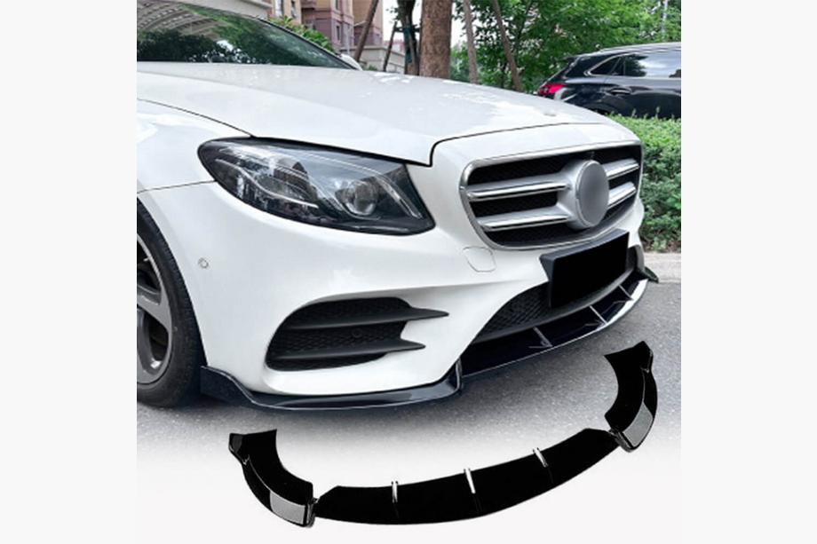 Mercedes E-klase W213 2016–2023 Priekšējā bampera lūpas spoileris (AMG-Line / E43 AMG 2016-2019, plastmasa) Image