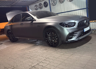Mercedes E-klase W213 2016–2023 Priekšējā bufera lūpas uzlikas (AMG-Line 2020+, sausais karbons) foto 11