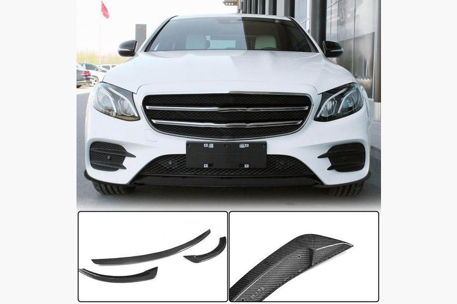 Mercedes E-klase W213 2016–2023 Priekšējā bampera lūpa Lip V2 (AMG-Line / E43 AMG 2016-2019, karbons) Image